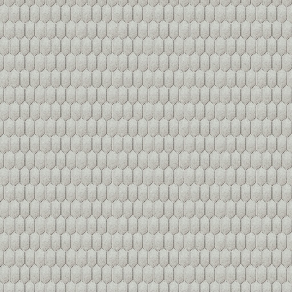 Qualis Ceramica Obsidian Silver Beveled Hexagon Mosaic