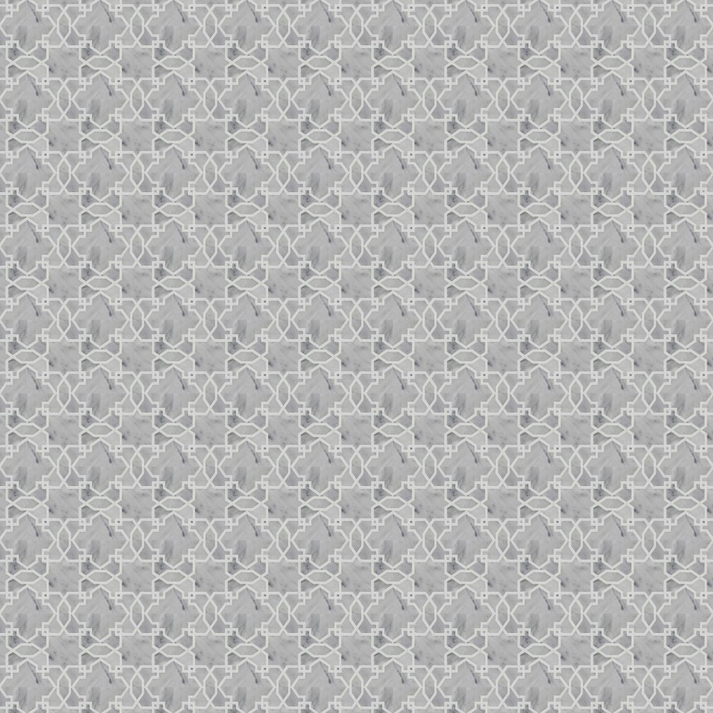 Marble Systems White Carrara, Thassos White Multi Finish Tamara Marble Mosaic 9 23/32x9 23/32 - White Carrara, Thassos White