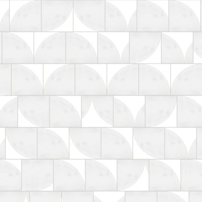 Qualis Ceramica Bianco Venatino 9 Honed Corner Shelf - 9" x 9"