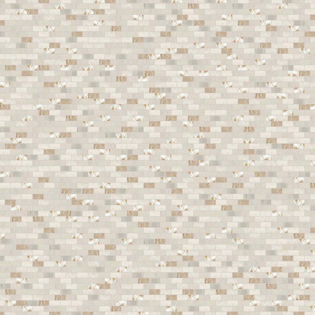 Qualis Ceramica Riviera Tileworks Chelsea Mother Of Pearl Glass Marble Beige/White Mix Brick