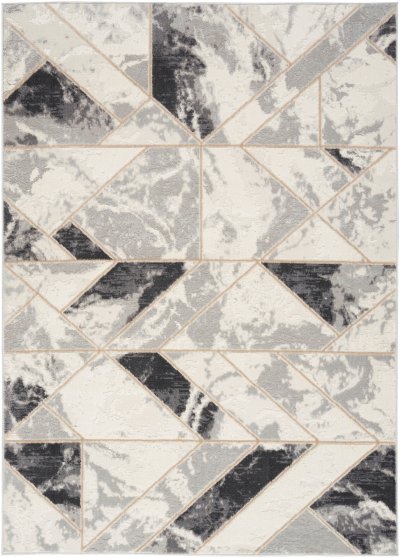 Nourison Home Nourison Elation ETN11 2' x 3' Ivory Grey Modern Indoor Rug - 5'3" x 7'3"