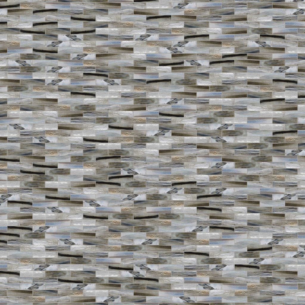 Karuna Glossy 1x4 Glass Mosaic 12 1/4x9 7/8 - Karuna