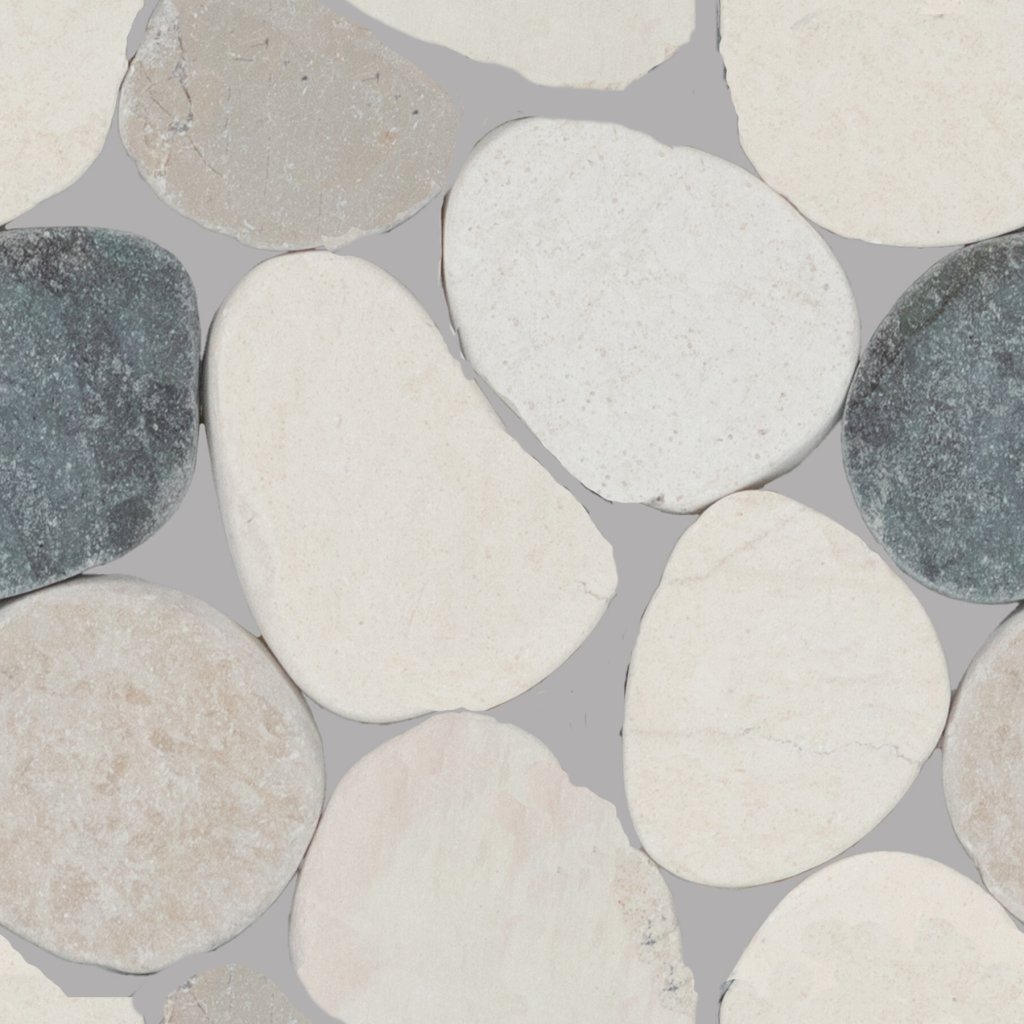 Daltile Pebble Oasis Harbor, Flat Pebble, Tumbled - Harbor