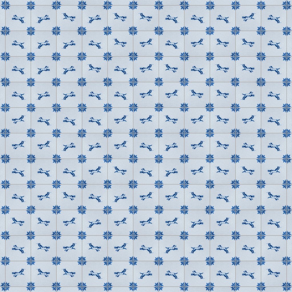 Marble Systems Small Animals Blue Glazed Ceramic Tile 5x5 - Small Animals Blue