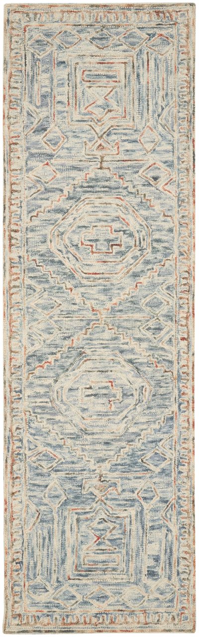 Nourison Home Nourison Interlock ITL02 5' x 7'6" Blue Multicolor Bohemian Indoor Rug - 2'3" x 7'6"