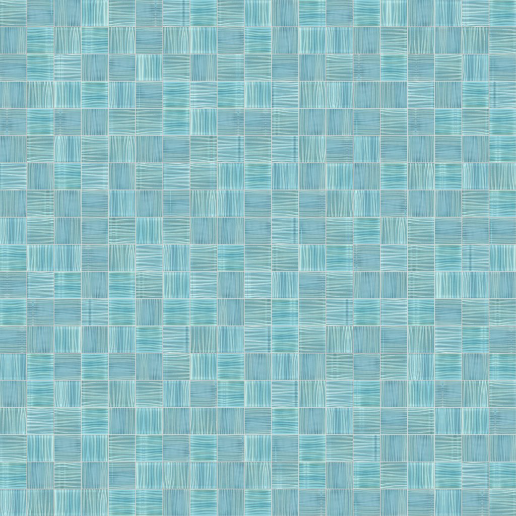 Qualis Ceramica Riviera Tileworks Chelsea 3"x3" Glass Pool Striped aquamarine Mosaic