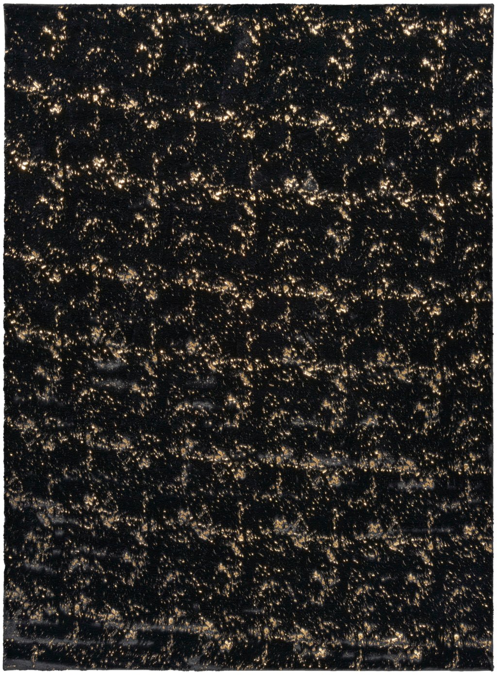 Nourison Home Nourison Cozy Shimmer CSH01 5'3" x 7'3" Black Gold Glam Indoor Rug