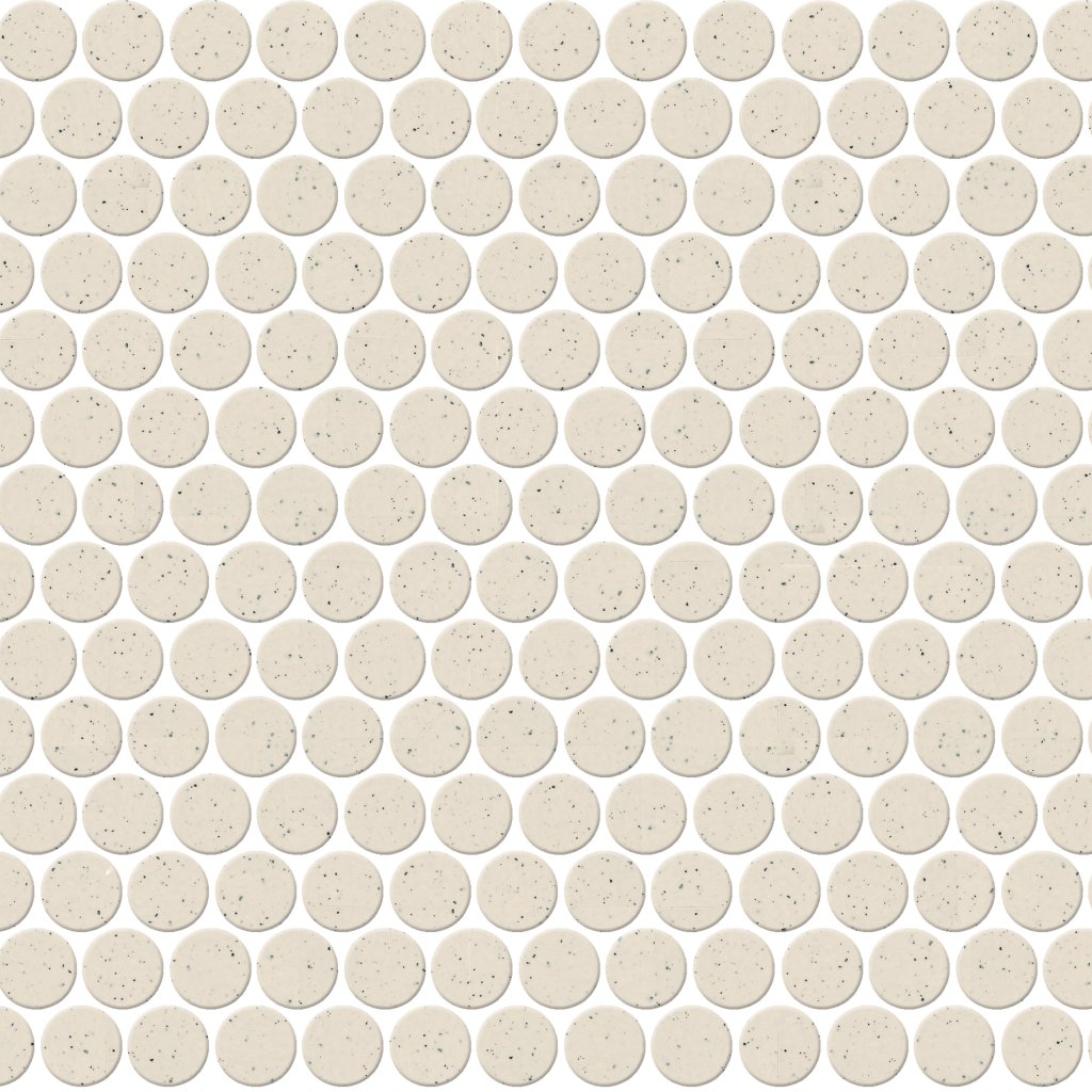 Daltile Keystones Pepper White, Penny Rounds, Matte - Pepper White