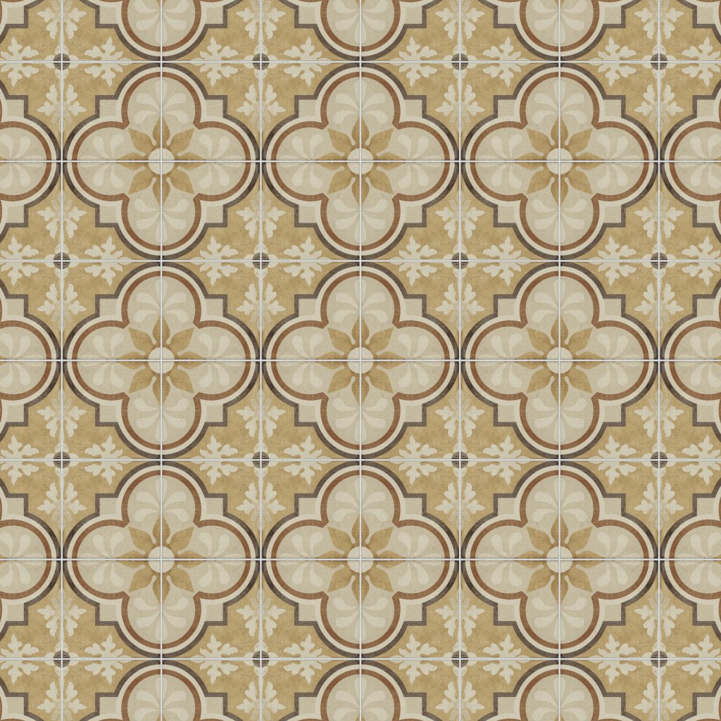 Daltile Quartetto Warm Grande Fiore, Grande, 8X8, Matte - Warm Grande Fiore