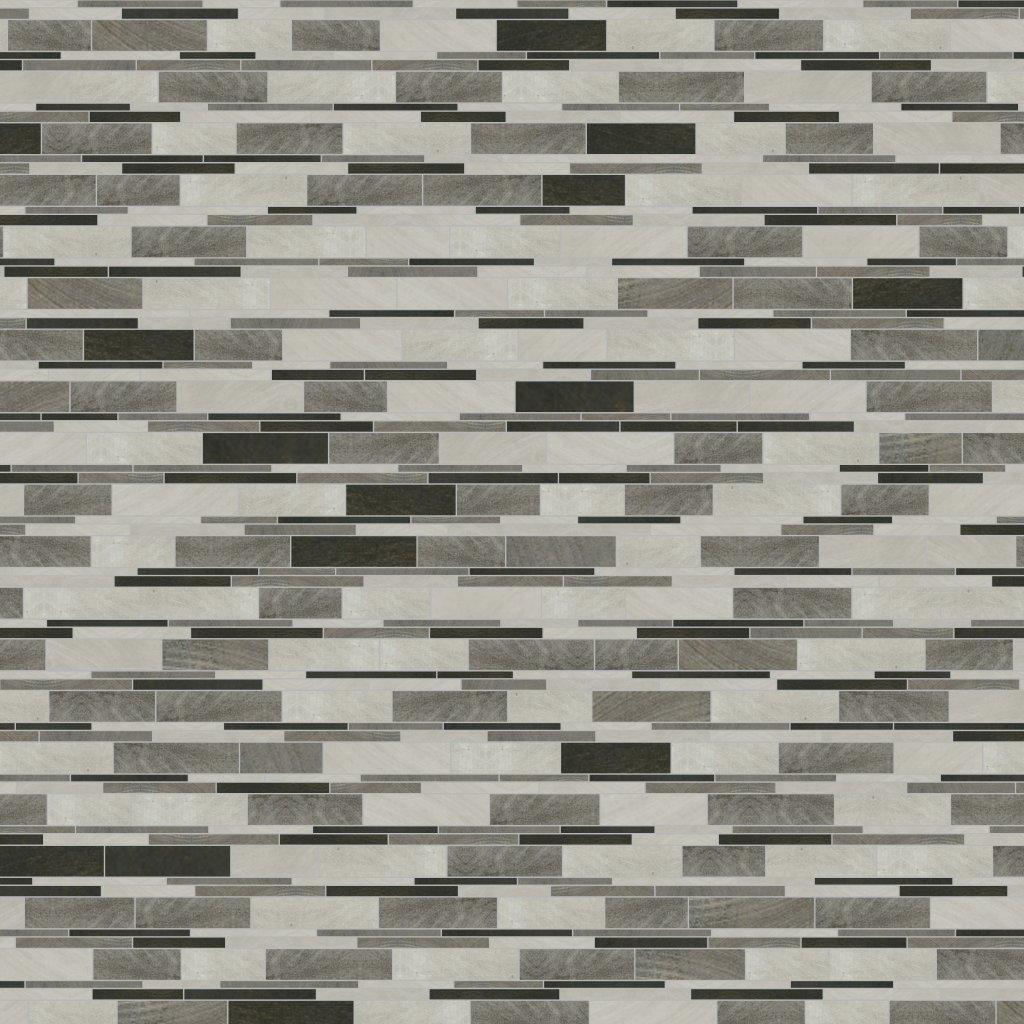 Daltile Ironcraft Grey Black Blend, Random Interlocking, Mixed - Grey Black Blend