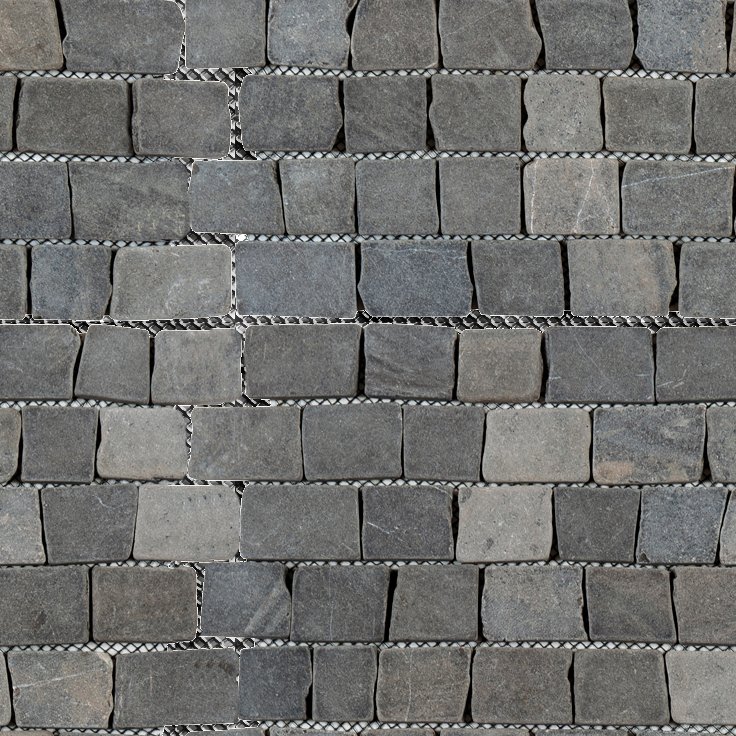 Qualis Ceramica Riviera Tileworks Chelsea Dark Grey Cubic Brick Marble Interlocking Mosaic