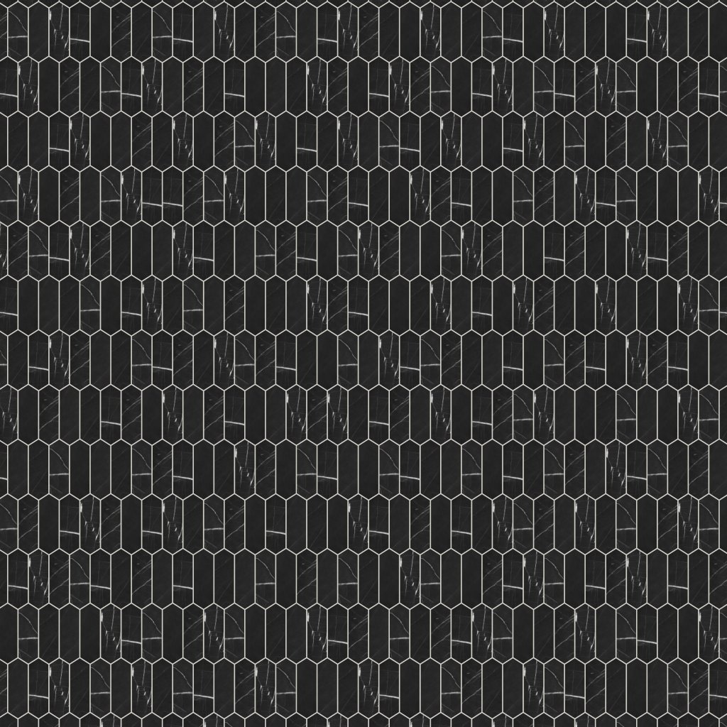 Qualis Ceramica Galaxia Nero 2x6 Picket Mosaic