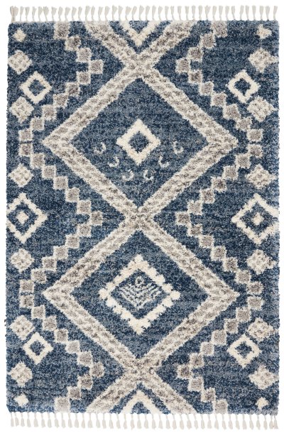 Nourison Home Nourison Scandinavian Shag SCN02 5'3" x 7'9" Denim Blue Shag Indoor Rug - 5'3" x 7'9"
