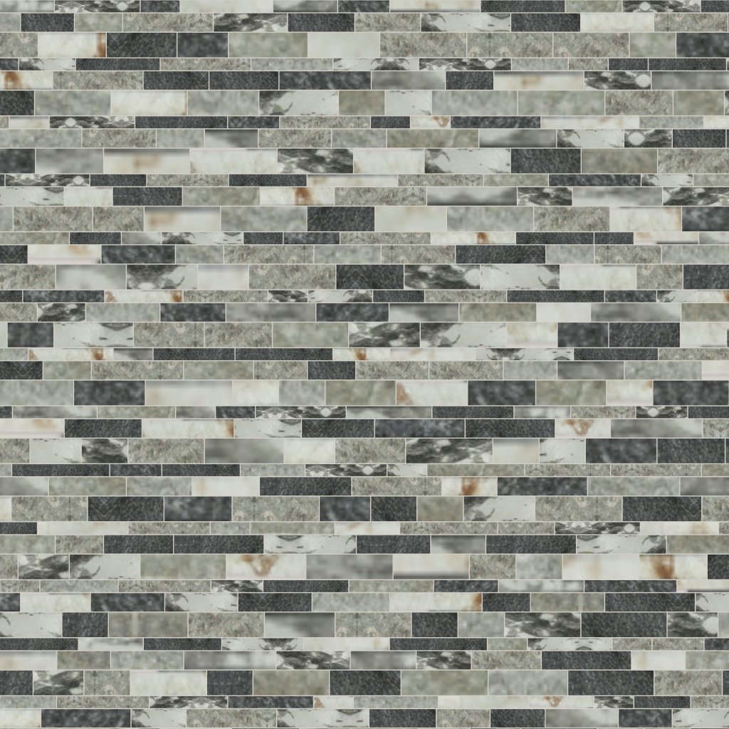 Qualis Ceramica Riviera Tileworks Chelsea Grey/Green/Beige Mix Stone Baguette Interlocking Mosaic