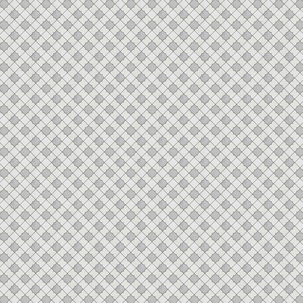 Qualis Ceramica Chelsea Collection Star & Square White & Grey Mix Marble