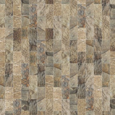 Qualis Ceramica Chelsea Collection Slate Stone Beige Glazed Ceramic 2"x6" Brick - 12" x 12"