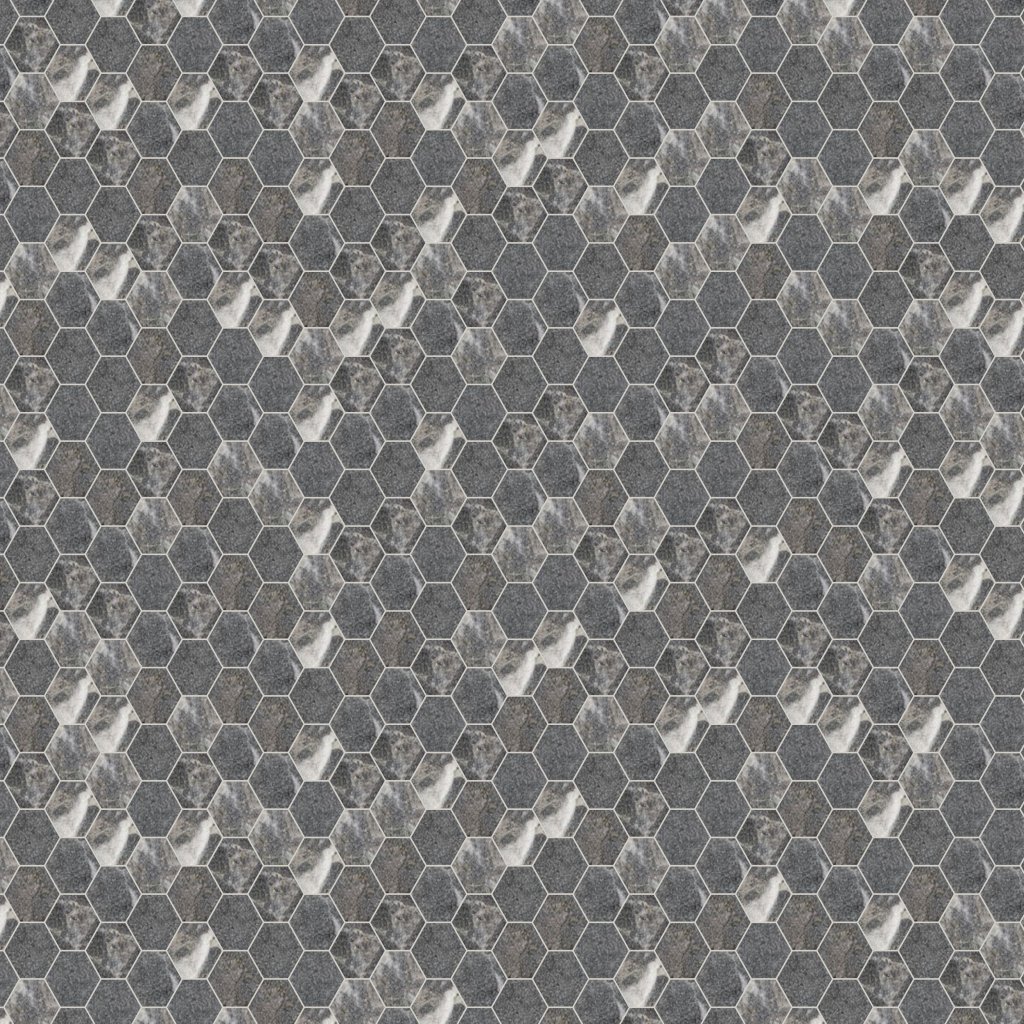 Qualis Ceramica Royal Stoneworks 2" Tuscan Forge Vein Hex