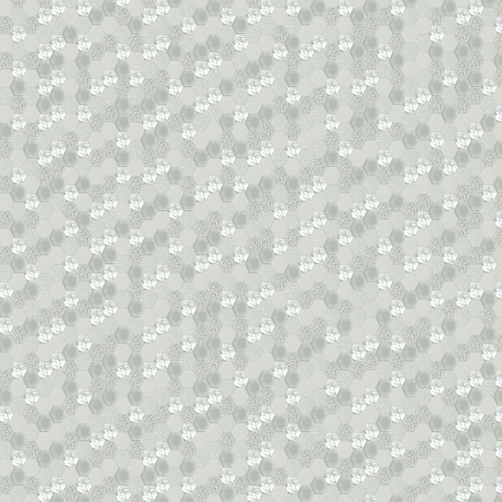 Qualis Ceramica Riviera Tileworks Chelsea Hexagon Glass Marble & Mother Pearl White Mix Mosaic