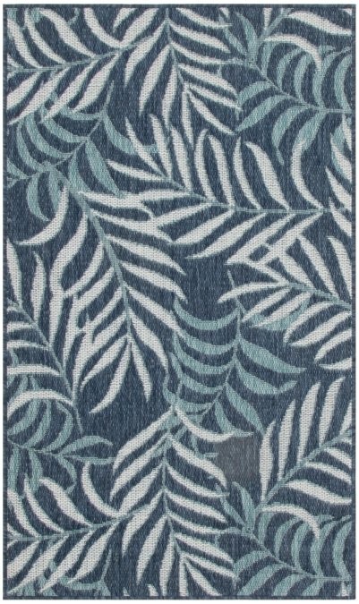 Nourison Home Nourison Garden Oasis GOA01 6' x 9' Navy Tropical Rug - 3' x 5'