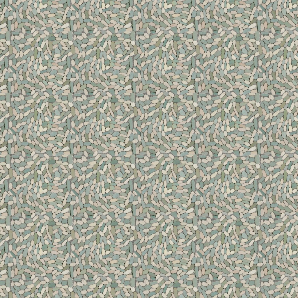 Qualis Ceramica Riviera Tileworks Chelsea Mix White/Green Sliced Matt Pebble Interlocking Mosaic