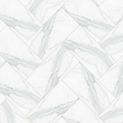 Qualis Ceramica Royal Stoneworks 12X24 Grandvein White Vintage - Herringbone
