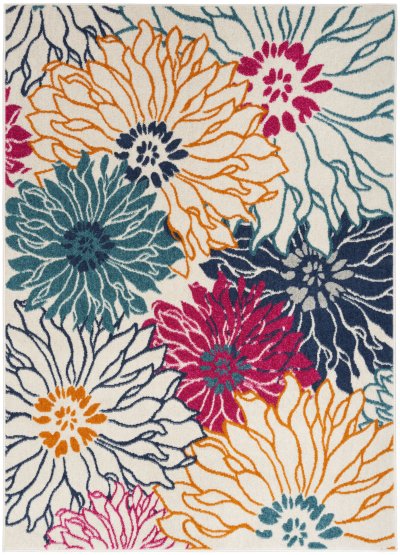 Nourison Home Nourison Passion PSN17 8' x 10' Ivory Multicolor Contemporary Indoor Rug - 5'3" x 7'3"