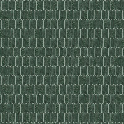 Qualis Ceramica Diosa Verde 2x6 Picket Mosaic - 10.5"x12"