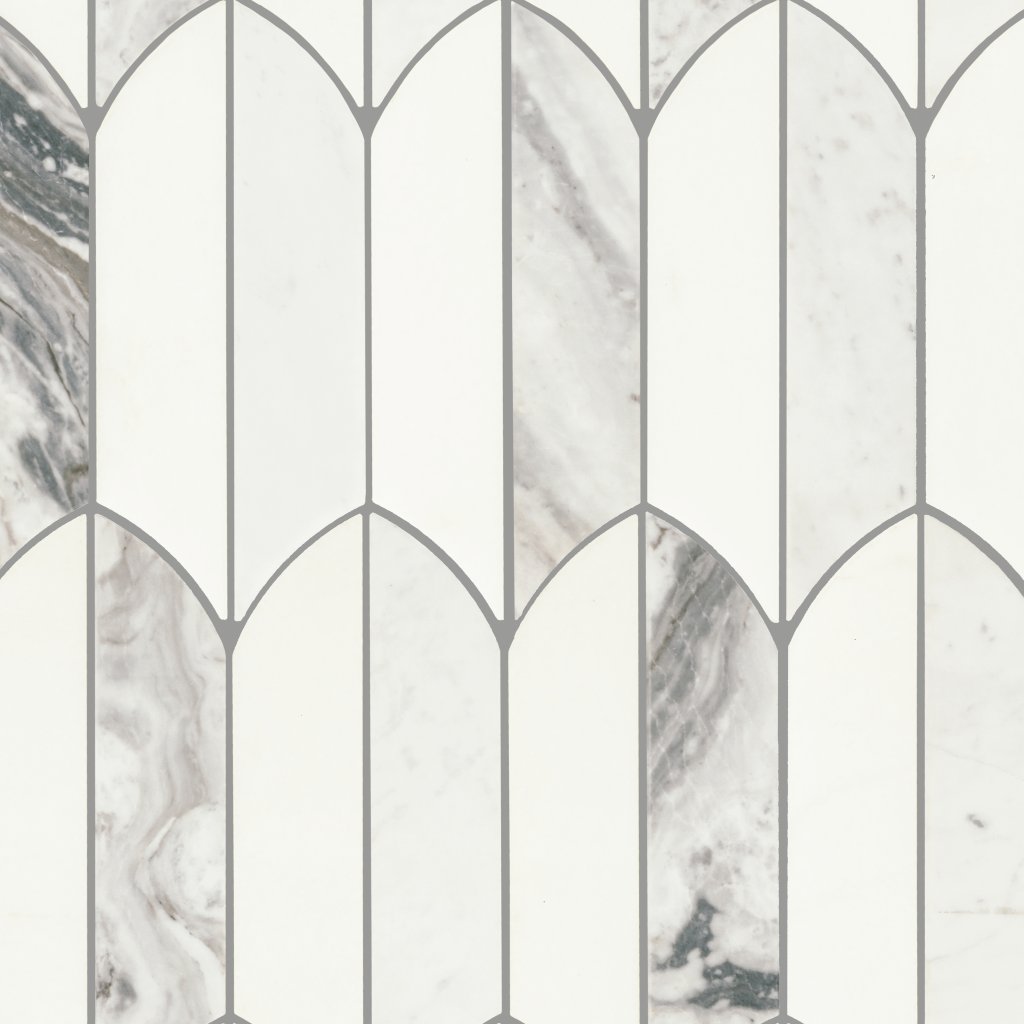 Daltile Eclessia Marble Volakas Blend, Feather, Polished - Volakas Blend