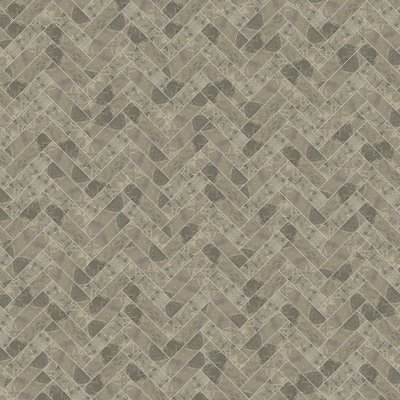 Qualis Ceramica Velutto Ash 1.25x4 Herringbone Mosaic - 11,25" x 11,37"