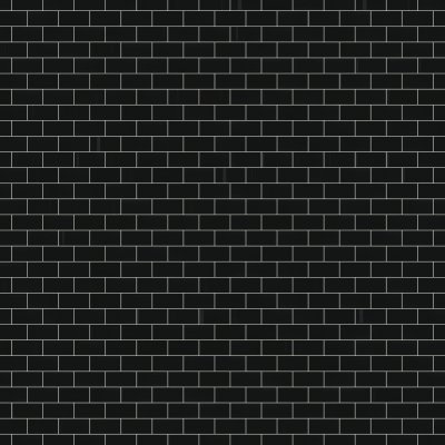 Qualis Ceramica Riviera Tileworks Chelsea Mini Subway Black Glazed Porcelain Interlocking Mosaic 2"x4" - 11.6" x 11.5"