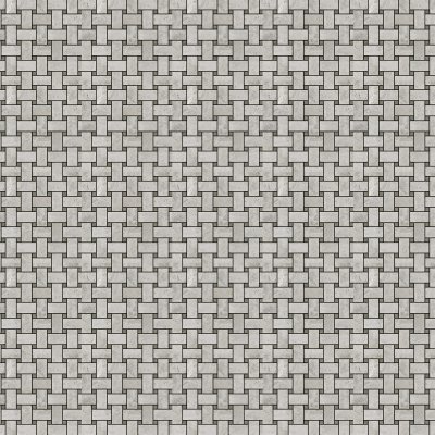 Marble Systems Silver Clouds&tobacco Polished Basket Weave Marble Mosaic 12x12 - Silver Clouds&tobacco - 12" x 12" x 3/8"