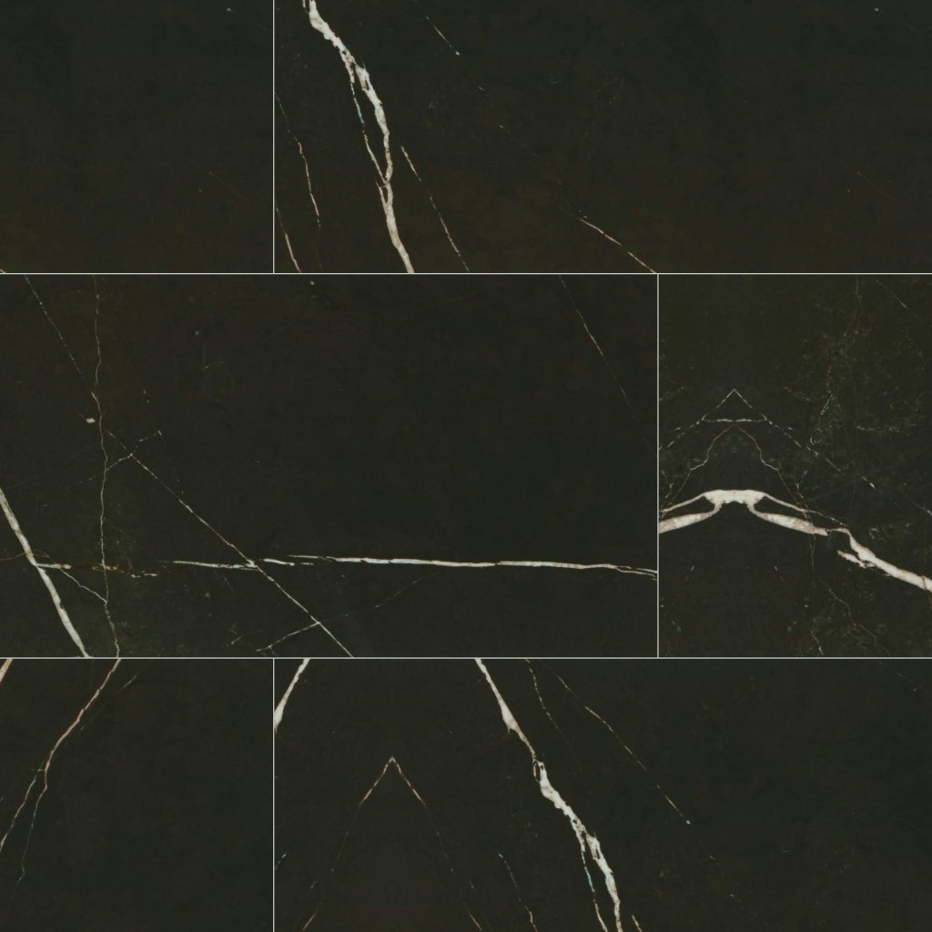 Daltile Marble Attache Nero, Rectangle, 24X48, Satin - Nero