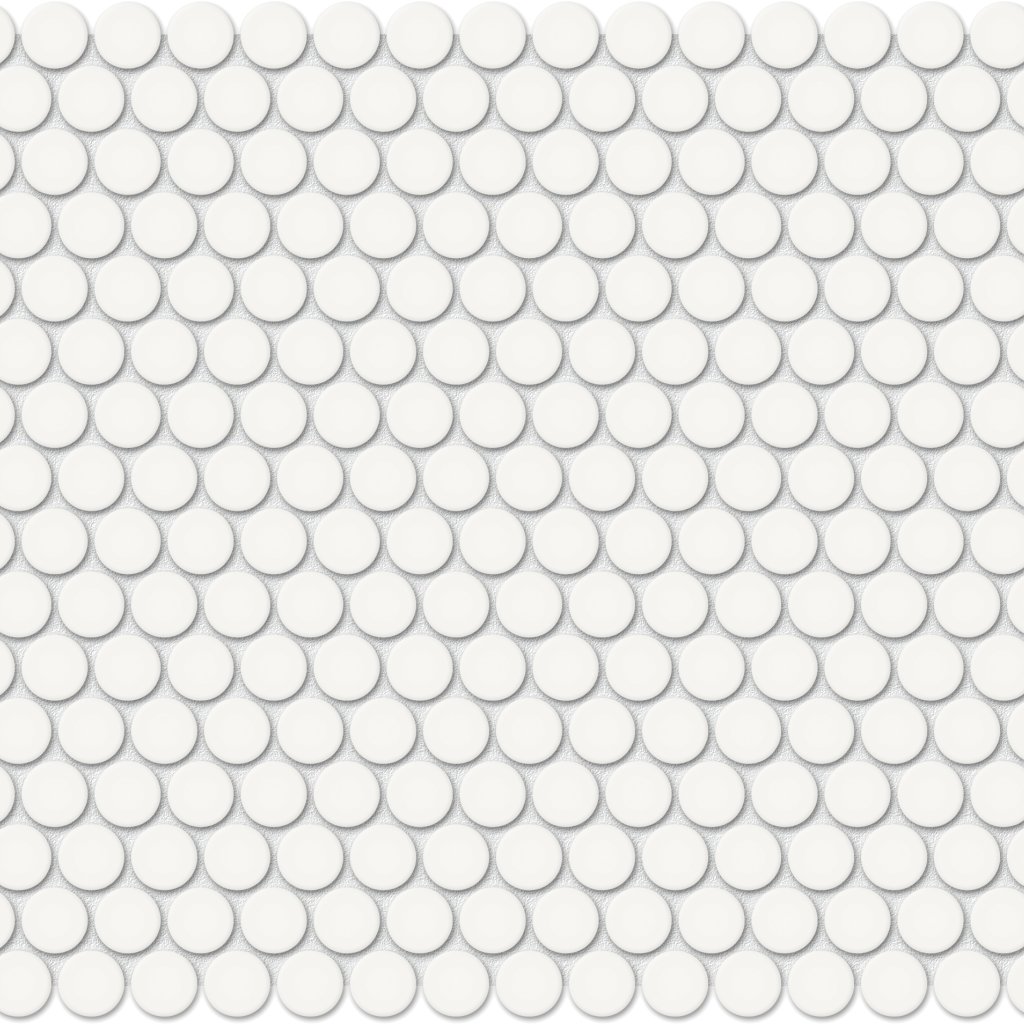 Qualis Ceramica Traditions White 3/4" Penny Matt - White