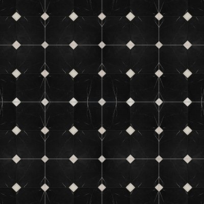 Marble Systems Black, Glacier Tumbled Marble Tile 16x16 - Black - 16" x 16" x 1/2"