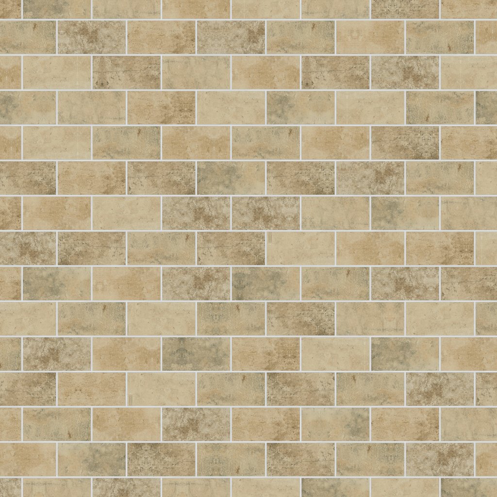 Daltile Brickwork Atrium, Rectangle, 4X8, Distressed, Matte - Atrium
