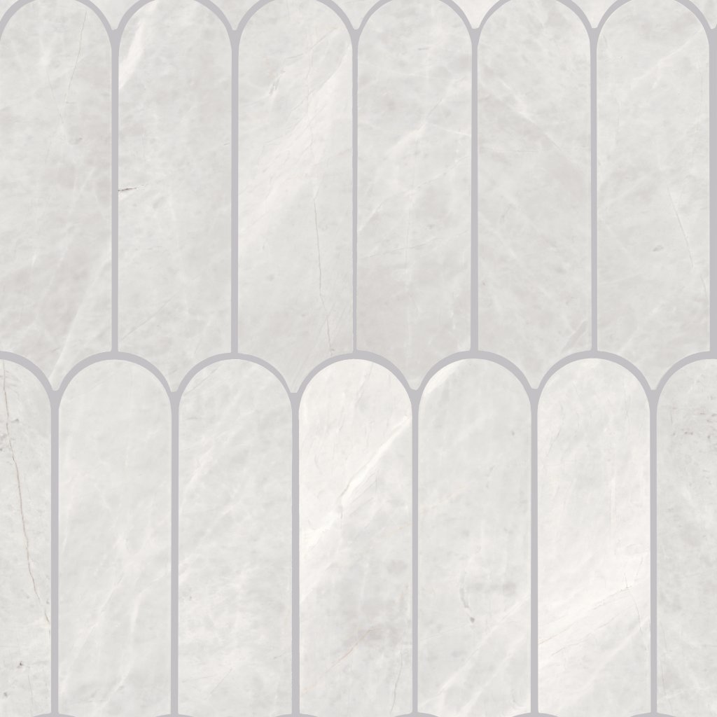 Daltile Eclessia Marble Cristallo, Elongated Fan, Polished - Cristallo