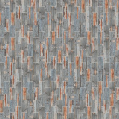Qualis Ceramica Riviera Tileworks Chelsea 2.8"x6" Rust Industrial Linear Relief Pattern Glazed Ceramic Mosaic - 12" x 12"