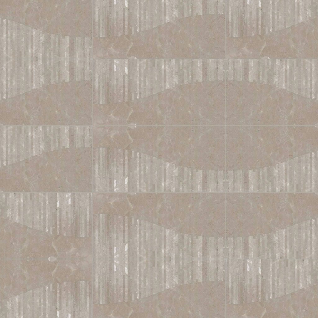 Marble Systems Fawn Grey Polished Midtown Porcelain Backed Patterned Marble Tile 12x24 - Fawn Grey