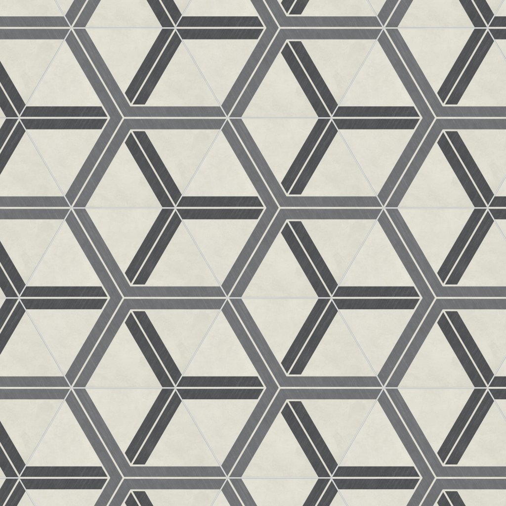 Daltile Bee Hive Plot Cool Blend, Plot, 24X20, Matte - Plot Cool Blend