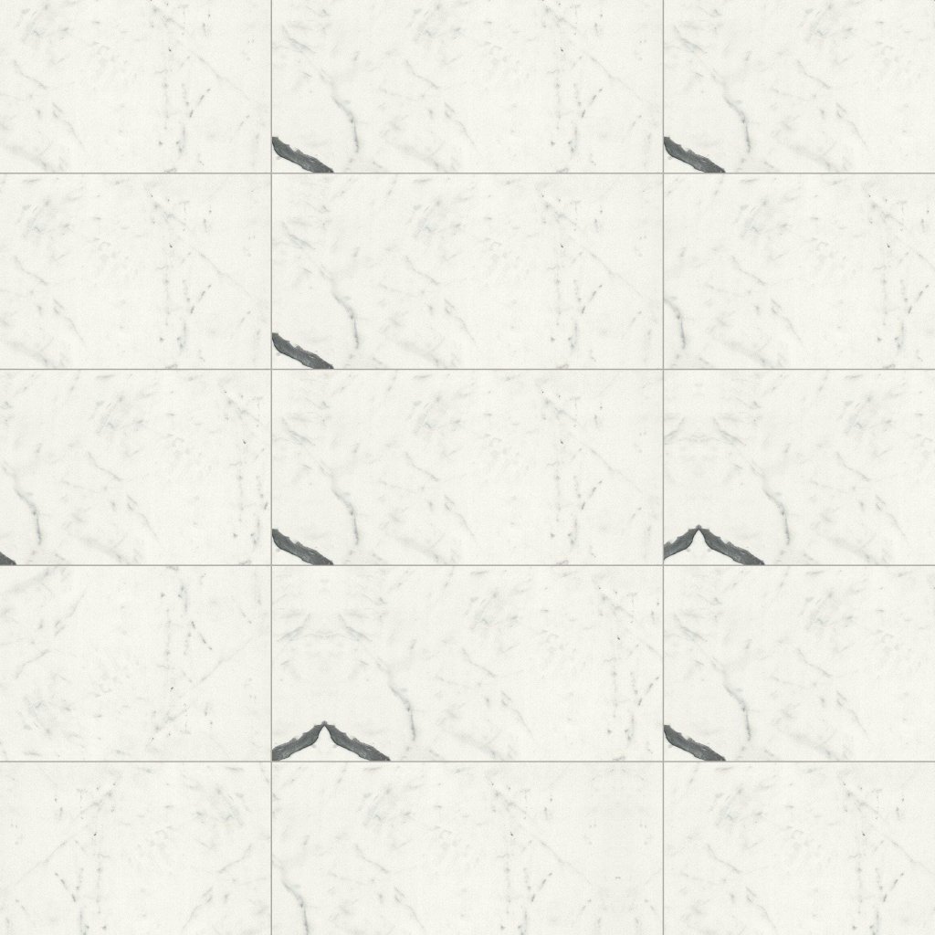 Marble Systems Bianco Statuario Polished Marble Look Porcelain Tile 12x24 - Bianco Statuario