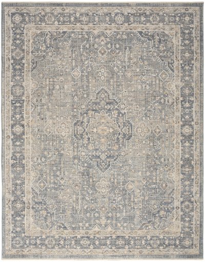 Nourison Home Nourison Retreat RET02 9'6" x 13'2" Blue Vintage Indoor Rug - 5'3" x 7'6"