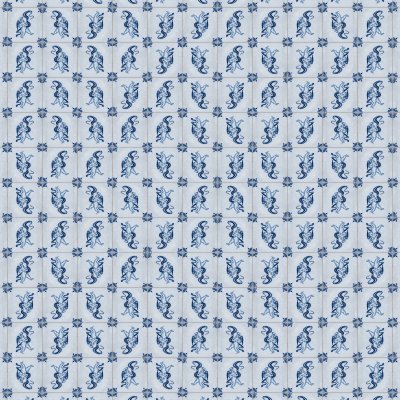 Marble Systems Musical Cherubs Blue Glazed Ceramic Tile 5x5 - Musical Cherubs Blue - 5" x 5" x 3/8"