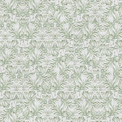Qualis Ceramica Chelsea Collection 6"x6" Green Palm Leaf Printed Beige Marble - 12" x 12"