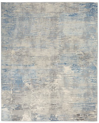 Nourison Home Nourison Solace SLA01 5'3" x 7'3" Ivory Grey Blue Modern Indoor Rug - 8' x 10'