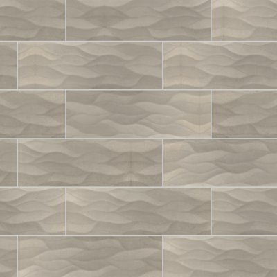 Qualis Ceramica Waves Tide Taupe 10X30W-7 - Alternating 1/3