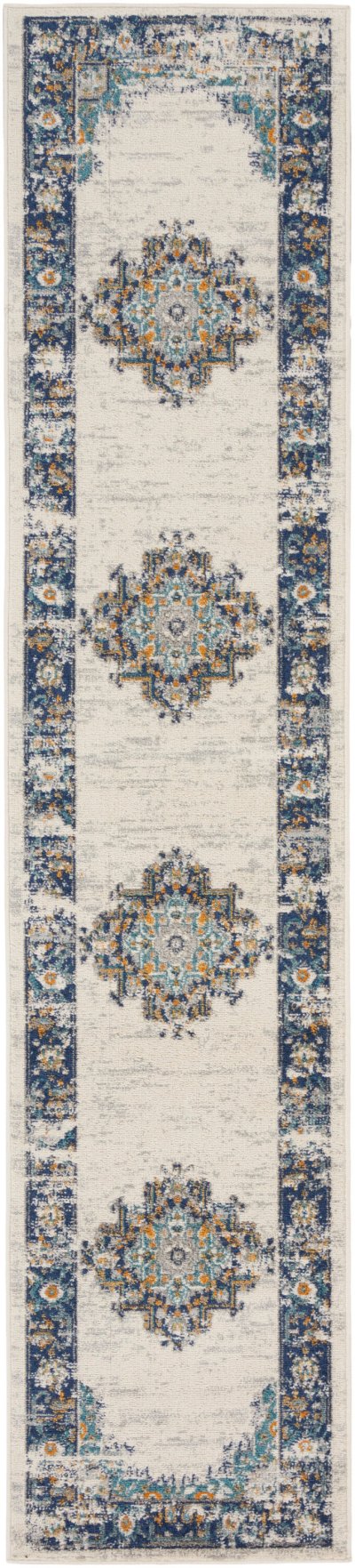 Nourison Home Nourison Passion PSN03 8' x 10' Ivory Grey Blue Vintage Indoor Rug - 2'2" x 10'