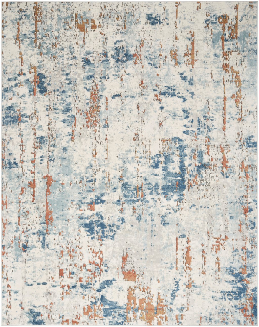 Nourison Home Nourison Concerto CNC01 7'10" x 9'10" Beige Blue Rust Modern Indoor Rug