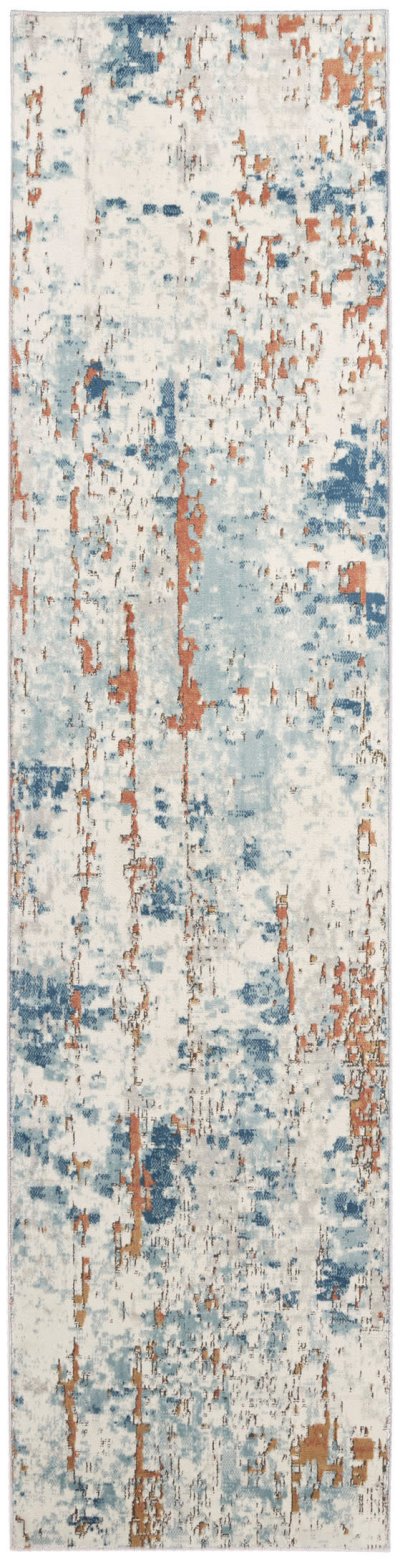 Nourison Home Nourison Concerto CNC01 7'10" x 9'10" Beige Blue Rust Modern Indoor Rug - 2'2" x 7'6"