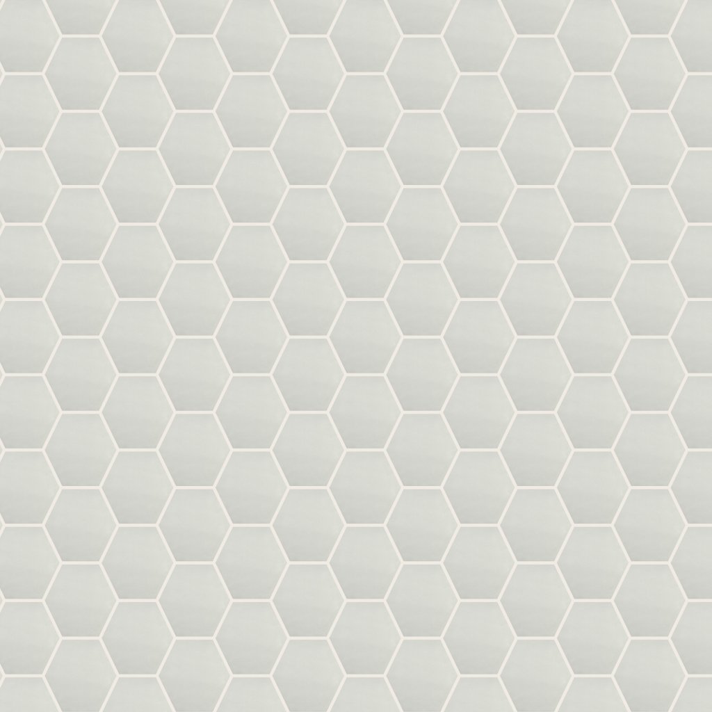 Qualis Ceramica Chateau Ivory Stone Glossy 6" Hexagon - Ivory