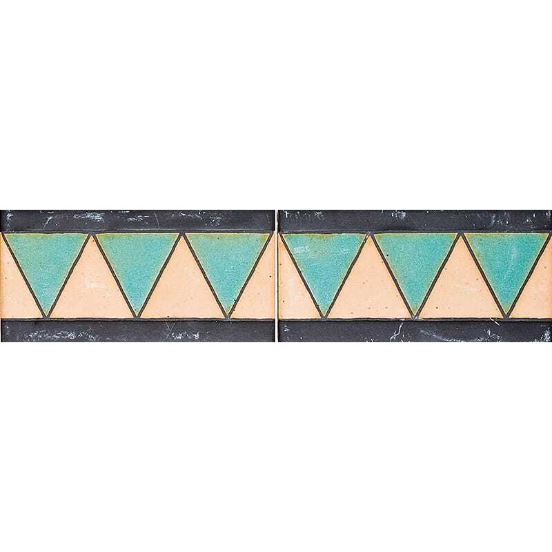 Marble Systems 113 A Glazed Triangle Ceramic Border Tiles 3x6 - 113 A